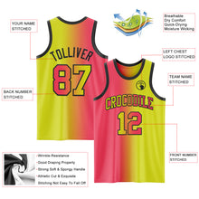 Laden Sie das Bild in den Galerie-Viewer, Custom Neon Yellow Neon Pink-Black Authentic Gradient Fashion Basketball Jersey