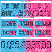 Load image into Gallery viewer, Custom Sky Blue Pink-Black Authentic Gradient Fashion Scratch Football Jersey