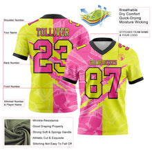 Laden Sie das Bild in den Galerie-Viewer, Custom Neon Yellow Pink-Black Authentic Gradient Fashion Scratch Football Jersey