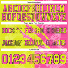 Laden Sie das Bild in den Galerie-Viewer, Custom Neon Yellow Pink-Black Authentic Gradient Fashion Scratch Football Jersey