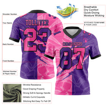 Load image into Gallery viewer, Custom Purple Pink-Black Authentic Gradient Fashion Scratch Football Jersey