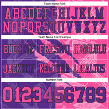 Load image into Gallery viewer, Custom Purple Pink-Black Authentic Gradient Fashion Scratch Football Jersey