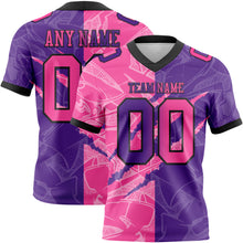 Load image into Gallery viewer, Custom Purple Pink-Black Authentic Gradient Fashion Scratch Football Jersey