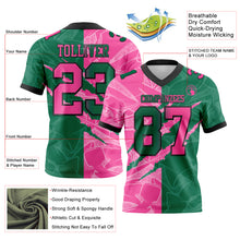 Load image into Gallery viewer, Custom Kelly Green Pink-Black Authentic Gradient Fashion Scratch Football Jersey