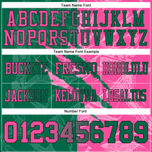 Load image into Gallery viewer, Custom Kelly Green Pink-Black Authentic Gradient Fashion Scratch Football Jersey