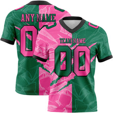 Load image into Gallery viewer, Custom Kelly Green Pink-Black Authentic Gradient Fashion Scratch Football Jersey