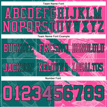 Load image into Gallery viewer, Custom Teal Pink-Black Authentic Gradient Fashion Scratch Football Jersey