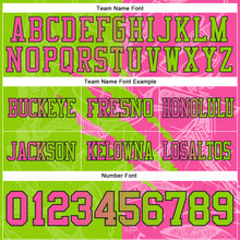 Load image into Gallery viewer, Custom Neon Green Pink-Black Authentic Gradient Fashion Scratch Football Jersey