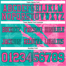 Charger l'image dans la galerie, Custom Aqua Pink-Black Authentic Gradient Fashion Scratch Football Jersey