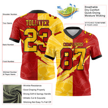 Load image into Gallery viewer, Custom Red Yellow-Black Authentic Gradient Fashion Scratch Football Jersey