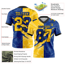 Laden Sie das Bild in den Galerie-Viewer, Custom Royal Yellow-Black Authentic Gradient Fashion Scratch Football Jersey