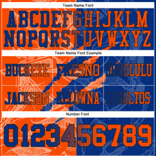 Laden Sie das Bild in den Galerie-Viewer, Custom Royal Orange-Black Authentic Gradient Fashion Scratch Football Jersey