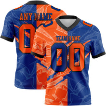 Laden Sie das Bild in den Galerie-Viewer, Custom Royal Orange-Black Authentic Gradient Fashion Scratch Football Jersey