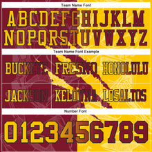 Load image into Gallery viewer, Custom Crimson Yellow-Black Authentic Gradient Fashion Scratch Football Jersey