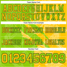 Laden Sie das Bild in den Galerie-Viewer, Custom Neon Green Yellow-Black Authentic Gradient Fashion Scratch Football Jersey