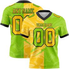 Laden Sie das Bild in den Galerie-Viewer, Custom Neon Green Yellow-Black Authentic Gradient Fashion Scratch Football Jersey