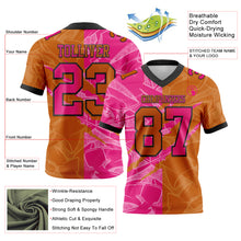 Load image into Gallery viewer, Custom Texas Orange Hot Pink-Black Authentic Gradient Fashion Scratch Football Jersey