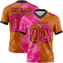 Load image into Gallery viewer, Custom Texas Orange Hot Pink-Black Authentic Gradient Fashion Scratch Football Jersey