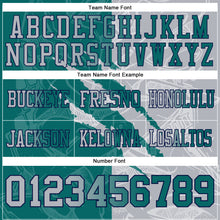 Load image into Gallery viewer, Custom Teal Gray-Navy Authentic Gradient Fashion Scratch Football Jersey