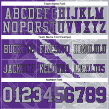 Load image into Gallery viewer, Custom Purple Gray-Black Authentic Gradient Fashion Scratch Football Jersey