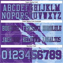 Load image into Gallery viewer, Custom Purple Light Blue-Black Authentic Gradient Fashion Scratch Football Jersey