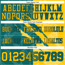 Load image into Gallery viewer, Custom Teal Yellow-Black Authentic Gradient Fashion Scratch Football Jersey