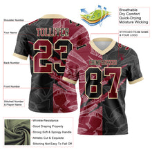 Load image into Gallery viewer, Custom Black Crimson-Cream Authentic Gradient Fashion Scratch Football Jersey