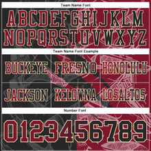 Load image into Gallery viewer, Custom Black Crimson-Cream Authentic Gradient Fashion Scratch Football Jersey