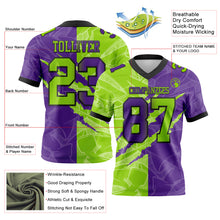 Load image into Gallery viewer, Custom Purple Neon Green-Black Authentic Gradient Fashion Scratch Football Jersey
