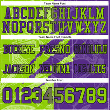Load image into Gallery viewer, Custom Purple Neon Green-Black Authentic Gradient Fashion Scratch Football Jersey