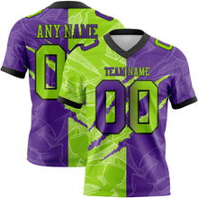 Load image into Gallery viewer, Custom Purple Neon Green-Black Authentic Gradient Fashion Scratch Football Jersey