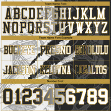 Laden Sie das Bild in den Galerie-Viewer, Custom Black White-Old Gold Authentic Gradient Fashion Scratch Football Jersey