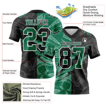 Laden Sie das Bild in den Galerie-Viewer, Custom Black Kelly Green-White Authentic Gradient Fashion Scratch Football Jersey