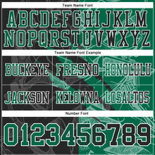 Laden Sie das Bild in den Galerie-Viewer, Custom Black Kelly Green-White Authentic Gradient Fashion Scratch Football Jersey