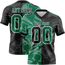 Laden Sie das Bild in den Galerie-Viewer, Custom Black Kelly Green-White Authentic Gradient Fashion Scratch Football Jersey