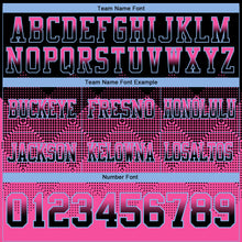 Load image into Gallery viewer, Custom Black Pink-Light Blue Authentic Gradient Square Shape Flag Football Jersey