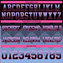 Load image into Gallery viewer, Custom Black Light Blue-Pink Authentic Gradient Square Shape Flag Football Jersey