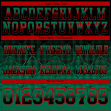 Load image into Gallery viewer, Custom Black Kelly Green-Red Authentic Gradient Square Shape Flag Football Jersey