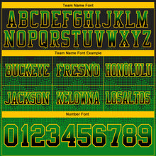 Load image into Gallery viewer, Custom Black Grass Green-Yellow Authentic Gradient Square Shape Flag Football Jersey