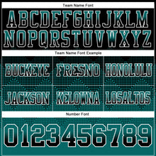 Laden Sie das Bild in den Galerie-Viewer, Custom Black Teal-White Authentic Gradient Square Shape Flag Football Jersey