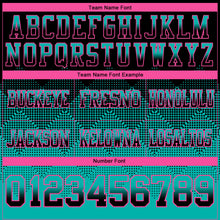 Load image into Gallery viewer, Custom Black Aqua-Pink Authentic Gradient Square Shape Flag Football Jersey