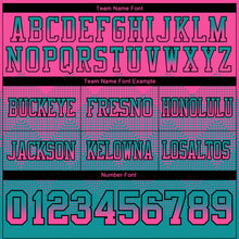 Laden Sie das Bild in den Galerie-Viewer, Custom Pink Teal-Black Authentic Gradient Square Shape Flag Football Jersey
