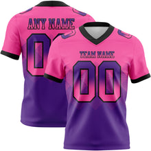 Laden Sie das Bild in den Galerie-Viewer, Custom Pink Purple-Black Authentic Gradient Square Shape Flag Football Jersey