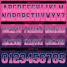 Laden Sie das Bild in den Galerie-Viewer, Custom Pink Navy-White Authentic Gradient Square Shape Flag Football Jersey
