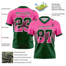 Laden Sie das Bild in den Galerie-Viewer, Custom Pink Green-White Authentic Gradient Square Shape Flag Football Jersey