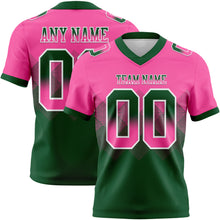 Laden Sie das Bild in den Galerie-Viewer, Custom Pink Green-White Authentic Gradient Square Shape Flag Football Jersey