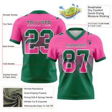 Загрузить изображение в средство просмотра галереи, Custom Pink Kelly Green-White Authentic Gradient Square Shape Flag Football Jersey