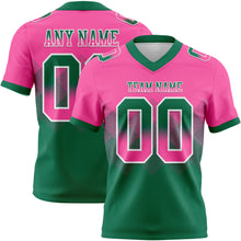 Загрузить изображение в средство просмотра галереи, Custom Pink Kelly Green-White Authentic Gradient Square Shape Flag Football Jersey