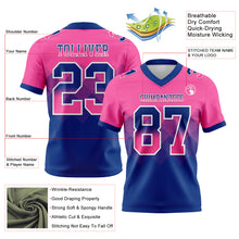 Загрузить изображение в средство просмотра галереи, Custom Pink Royal-White Authentic Gradient Square Shape Flag Football Jersey