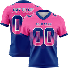 Загрузить изображение в средство просмотра галереи, Custom Pink Royal-White Authentic Gradient Square Shape Flag Football Jersey
